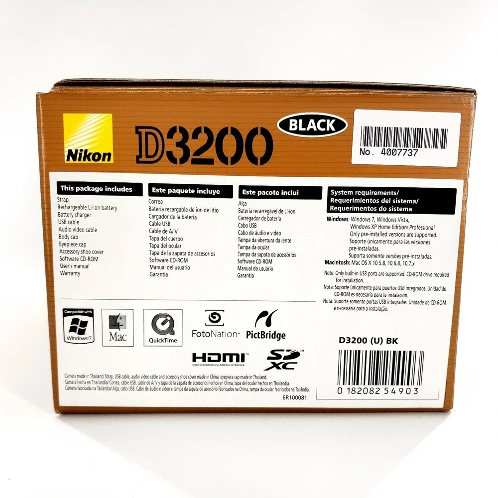 Nikon D D3200 24.2 MP Digital SLR Camera Black (Body Only) Brand New Never Used